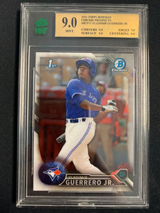 2016 BOWMAN CHROME BASEBALL #BCP55 TORONTO BLUE JAYS - VLADIMIR GUERRERO BOWMAN CHROME 1ST ROOKIE CARD GRADED MNT 9.0 MNT