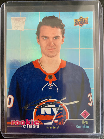 2020-21 UPPER DECK EXTENDED HOCKEY #RC-32 NEW YORK ISLANDERS - ILYA SOROKIN ROOKIE CLASS ROOKIE CARD