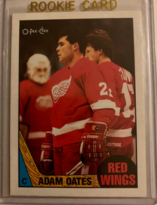 1987-88 O-PEE-CHEE HOCKEY #123 DETROIT RED WINGS - ADAM OATES ROOKIE CARD RAW