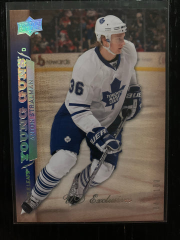 2007-08 UPPER DECK HOCKEY #498 TORONTO MAPLE LEAFS - ANTON STRALMAN EXCLUSIVES YOUNG GUNS ROOKIE CARD RAW