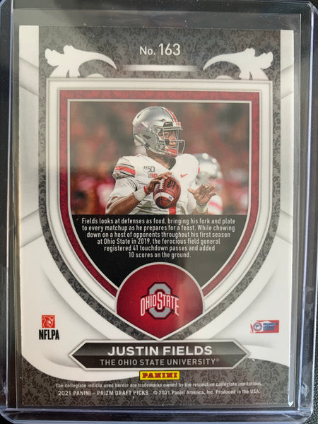 2021 PANINI PRIZM DRAFT PICKS FOOTBALL #163 CHICAGO BEARS - JUSTIN FIELDS CRUSADE ROOKIE CARD