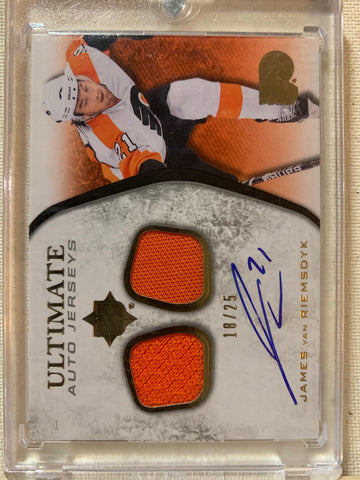 2010-11 ULTIMATE HOCKEY #UAJ-JV PHILADELPHIA FLYERS - JAMES VAN RIEMSDYK ULTIMATE AUTO JERSEY CARD RAW