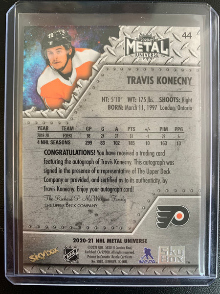 2020-21 UD SKYBOX METAL UNIVERSE HOCKEY #44 PHILADELPHIA FLYERS - TRAVIS KONECNY METAL AUTO