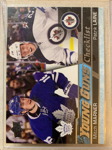 2016-17 UPPER DECK HOCKEY #500 -  YOUNG GUNS CHECKLIST (MARNER/LAINE) CARD RAW