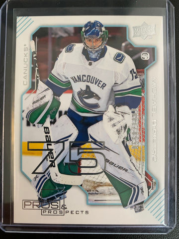 2020-21 UPPER DECK EXTENDED HOCKEY #PP-37 VANCOUVER CANUCKS - MICHAEL DIPIETRO PROS & PROSPECTS ROOKIE CARD NUMBERED 0550/1000