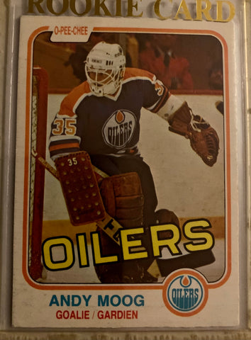 1981-82 O-PEE-CHEE HOCKEY #120 EDMONTON OILERS - ANDY MOOG ROOKIE CARD RAW