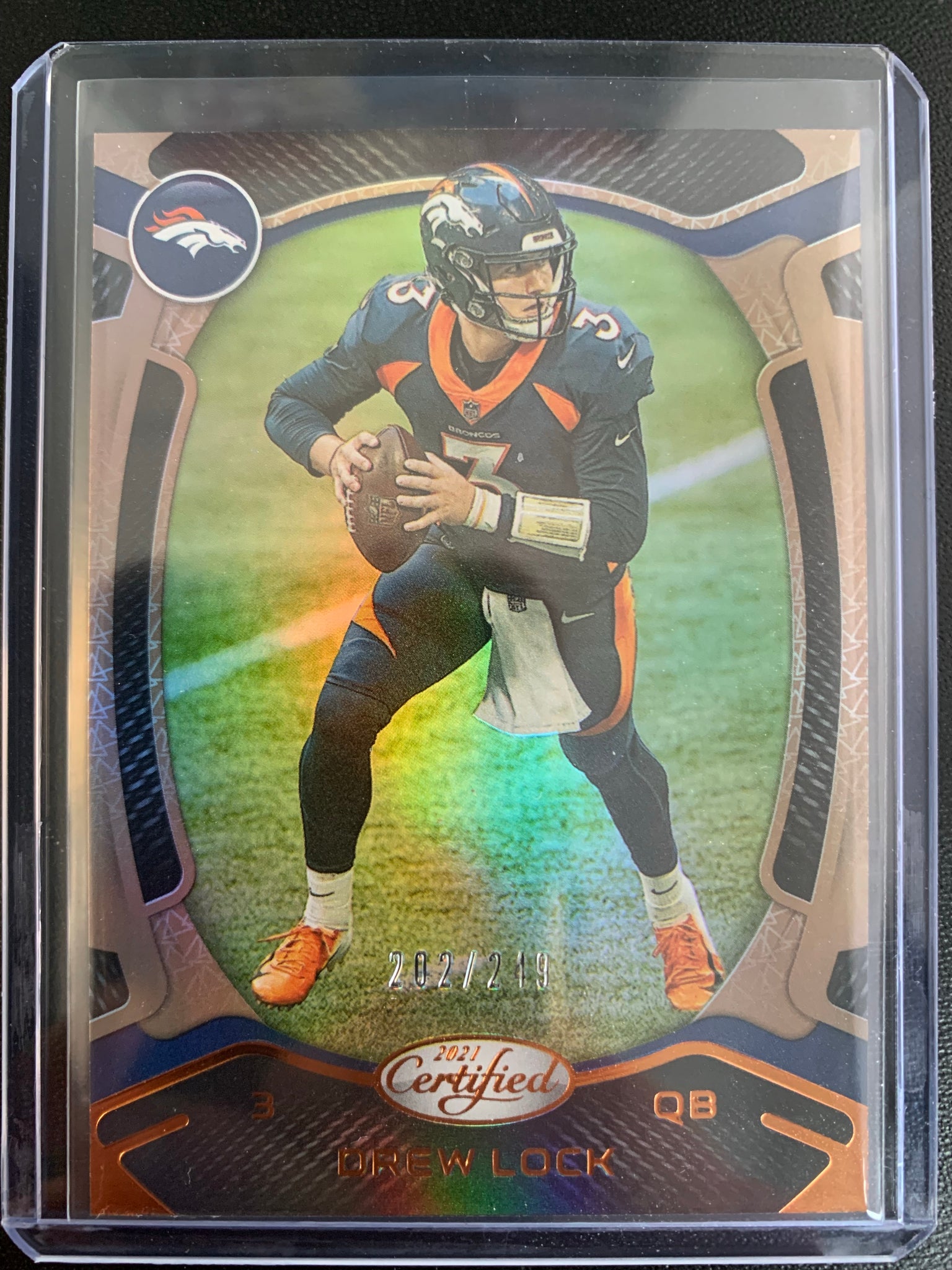 2021 PANINI CERTIFIED FOOTBALL #40 DENVER BRONCOS - DREW LOCK BASE SP PARALLEL NUMBERED 202/249