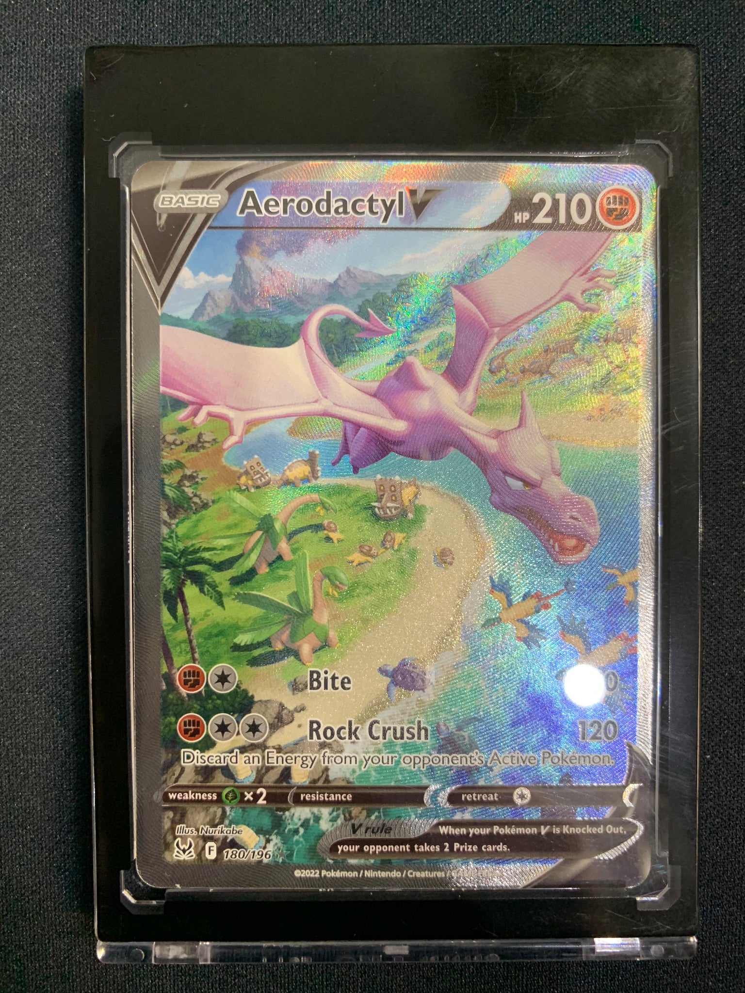 2022 POKEMON LOST ORIGIN AERODACTYL V ALTERNATE FULL ART #180/196 - PACK FRESH !