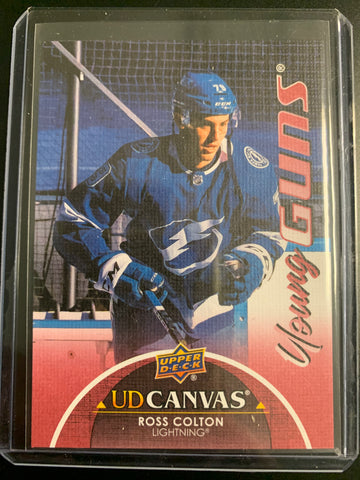 2021-22 UPPER DECK S1 HOCKEY #C104 TAMPA BAY LIGHTNING - ROSS COLTON RED CANVAS YOUNG GUNS ROOKIE CARD