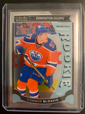 2015-16 UD OPC PLATINUM HOCKEY #M1 EDMONTON OILERS - CONNOR MCDAVID FOIL MARQUEE ROOKIE CARD