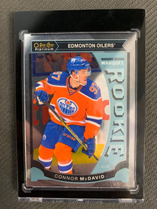 2015-16 UD OPC PLATINUM HOCKEY #M1 EDMONTON OILERS - CONNOR MCDAVID FOIL MARQUEE ROOKIE CARD