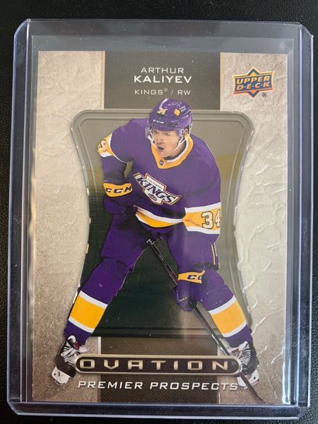 2020-21 UPPER DECK EXTENDED HOCKEY #O-45 LOS ANGELES KINGS - ARTHUR KALIYEV OVATION PREMIER PROSPECTS ROOKIE CARD