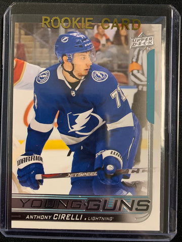 2018-19 UPPER DECK HOCKEY #219 TAMPA BAY LIGHTNING - ANTHONY CIRELLI YOUNG GUNS ROOKIE CARD