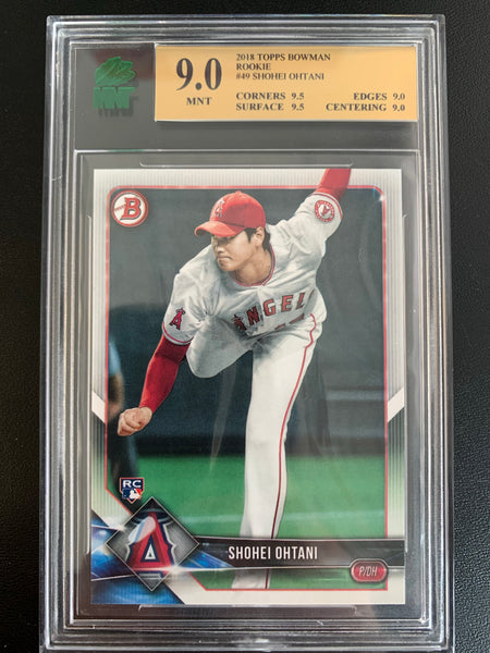 2018 TOPPS BOWMAN BASEBALL #49 LOS ANGELES ANGELS - SHOHEI OHTANI ROOKIE CARD GRADED MNT 9.0 MNT