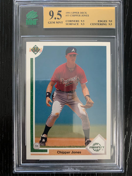 Chipper Jones Autographed 1991 Upper Deck Rookie Card #55