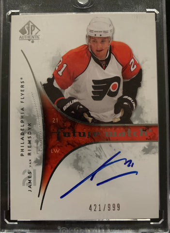 2009-10 SP AUTHENTIC HOCKEY #206 PHILADELPHIA FLYERS - JAMES VAN RIEMSDYK AUTOGRAPHED ROOKIE CARD RAW