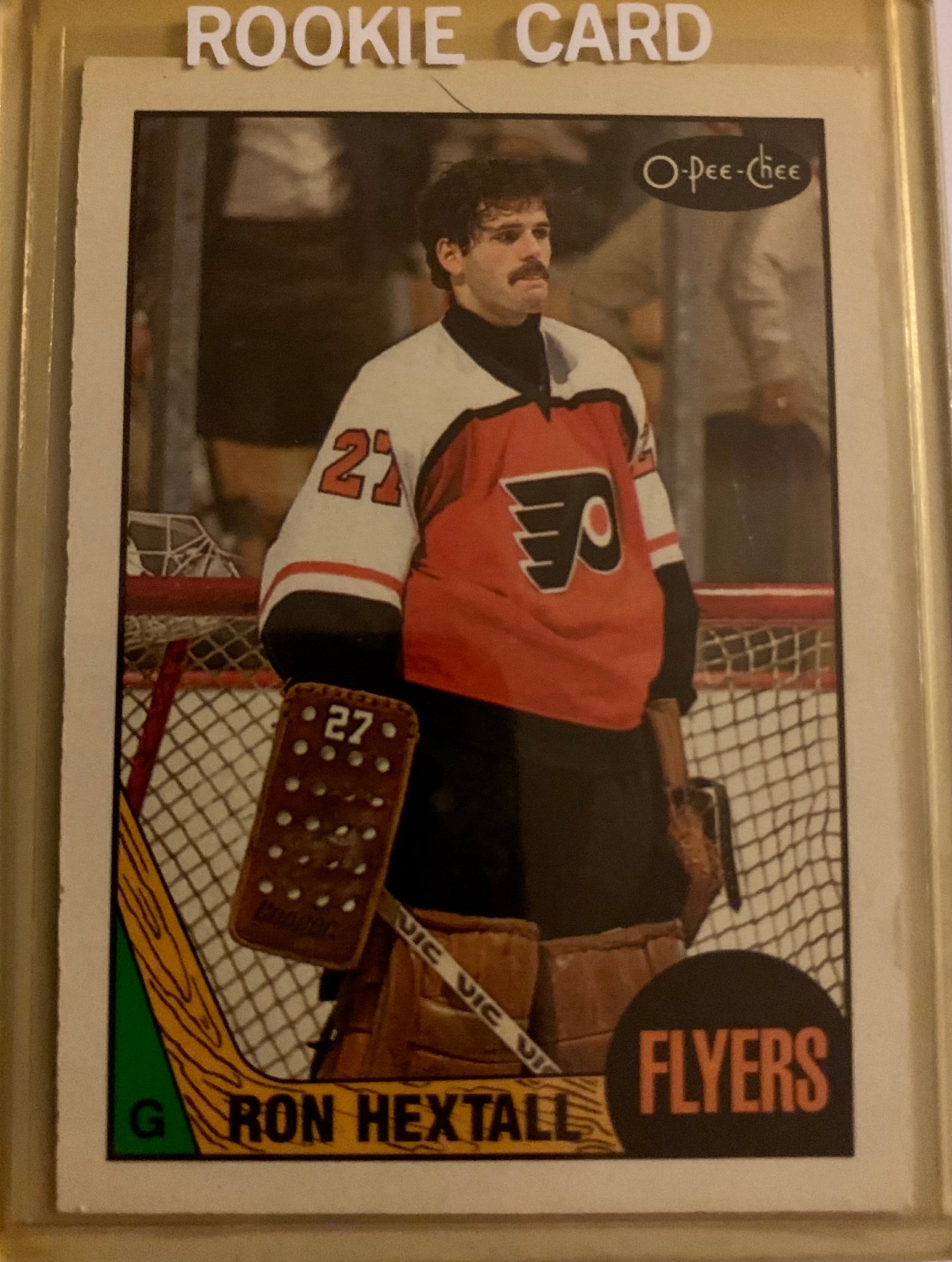 1987-88 O-PEE-CHEE HOCKEY #169 PHILADELPHIA FLYERS - RON HEXTALL ROOKIE CARD RAW