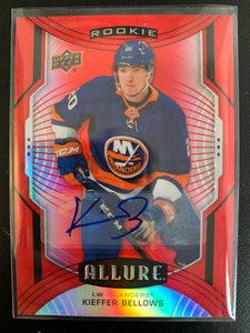 2020-21 UPPER DECK ALLURE HOCKEY #122 NEW YORK ISLANDERS - KIEFFER BELLOWS RED RAINBOW ROOKIE AUTOGRAPH