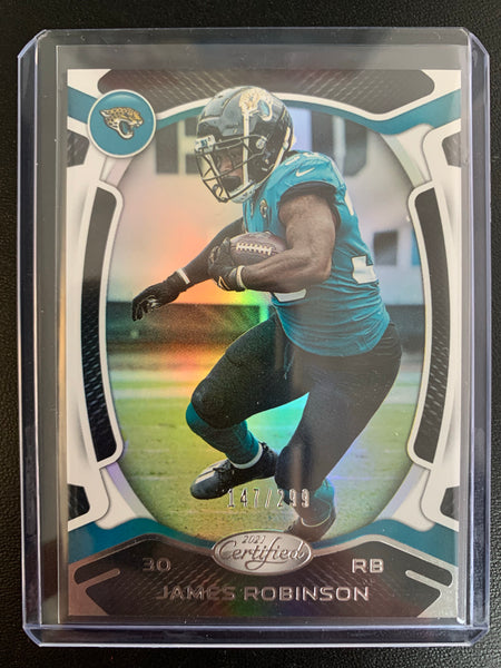 2021 PANINI CERTIFIED FOOTBALL #33 JACKSONVILLE JAGUARS - JAMES ROBINSON BASE SP PARALLEL NUMBERED 147/299