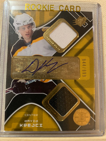 2007-08 SPX HOCKEY #205 BOSTON BRUINS - DAVID KREJCI SPX AUTOGRAPHED JERSEY ROOKIE CARD RAW