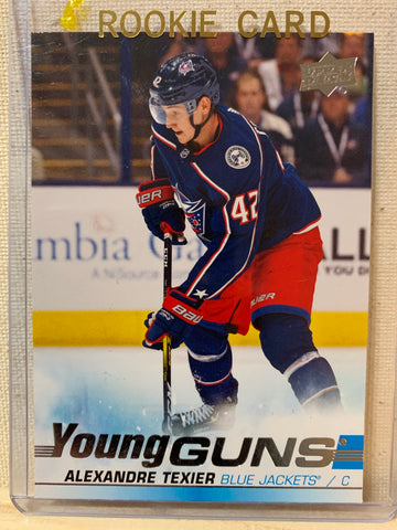 2019-20 UPPER DECK HOCKEY #225 COLUMBUS BLUE JACKETS - ALEXANDRE TEXIER YOUNG GUNS ROOKIE CARD RAW