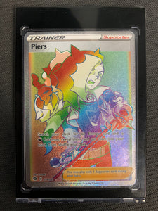 2020 POKEMON CHAMPION'S PATH PIERS TRAINER RAINBOW SECRET RARE 078/073 - MINT