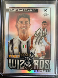 2021 TOPPS MERLIN UEFA CHAMPIONS LEAGUE SOCCER #W-CR CRISTIANO RONALDO WIZARDS OF THE PITCH SILVER FOIL