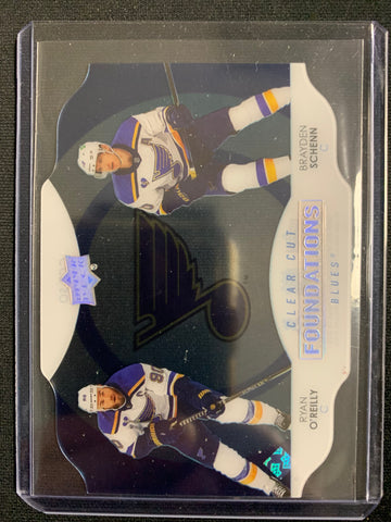 2021-22 UPPER DECK SERIES 1 HOCKEY #CCF-SO ST.LOUIS BLUES - RYAN O'REILLY / BRAYDEN SCHENN CLEAR CUT FOUNDATIONS SSP