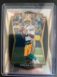 2020 PANINI SELECT FOOTBALL #147 GREEN BAY PACKERS - JORDAN LOVE PREMIER LEVEL ROOKIE CARD