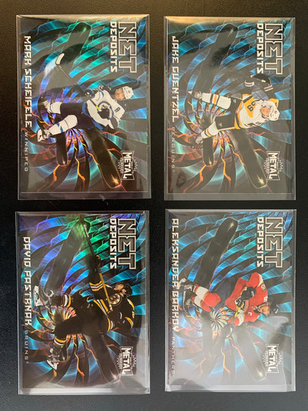 2020-21 UD SKYBOX METAL UNIVERSE HOCKEY NET DEPOSITS INSERT LOT OF 4  - GUENTZEL/PASTRANAK/SCHEIFELE/BARKOV