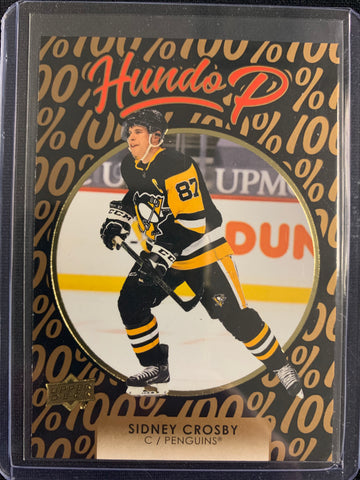 2021-22 UPPER DECK S1 HOCKEY #HP-9 PITTSBURGH PENGUINS - SIDNEY CROSBY GOLD PARALLEL HUNDO P INSERT