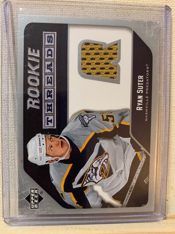 2005-06 UPPER DECK HOCKEY #RT-RS NASHVILLE PREDATORS - RYAN SUTER ROOKIE THREADS CARD RAW