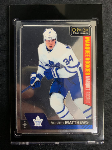 2016-17 UPPER DECK OPC PLATINUM HOCKEY #151 TORONTO MAPLE LEAFS - AUSTON MATTHEWS MARQUEE ROOKIES ROOKIE CARD