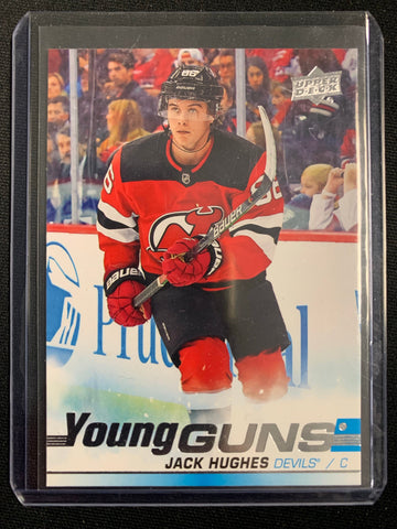 2019-20 UPPER DECK HOCKEY #201 NEW JERSEY DEVILS - JACK HUGHES YOUNG GUNS ROOKIE CARD