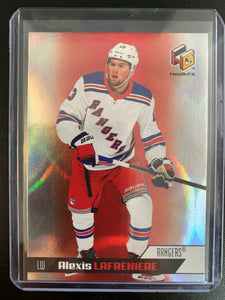 2020-21 UPPER DECK EXTENDED HOCKEY #HG-10 NEW YORK RANGERS - ALEXIS LAFRENIERE HOLOGR-FX ROOKIE CARD