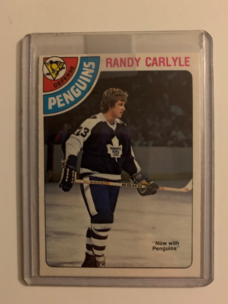 1978-79 O-PEE-CHEE HOCKEY #312 PITTSBURGH PENGUINS - RANDY CARLYLE ROOKIE CARD RAW