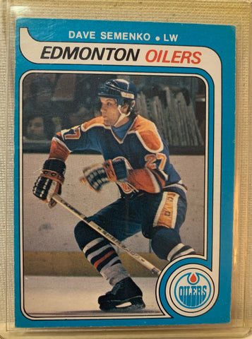 1979-80 O-PEE-CHEE HOCKEY #371 EDMONTON OILERS - DAVE SEMENKO ROOKIE CARD RAW