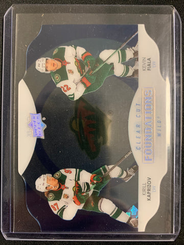 2021-22 UPPER DECK S1 HOCKEY #CCF-FK MINNESOTA WILD - KIRILL KAPRIZOV / KEVIN FIALA CLEAR CUT FOUNDATIONS SP INSERT