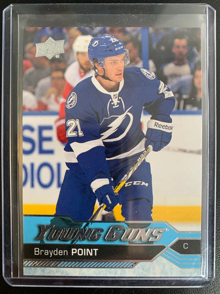 2016-17 UPPER DECK HOCKEY #205 TAMPA BAY LIGHTNING - BRAYDEN POINT YOUNG GUNS ROOKIE CARD