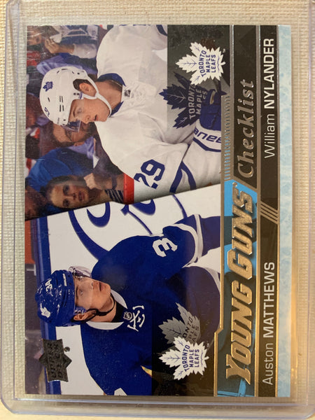 2016-17 UPPER DECK HOCKEY #250 TORONTO MAPLE LEAFS -  YOUNG GUNS CHECKLIST (MATTHEWS/NYLANDER) CARD RAW