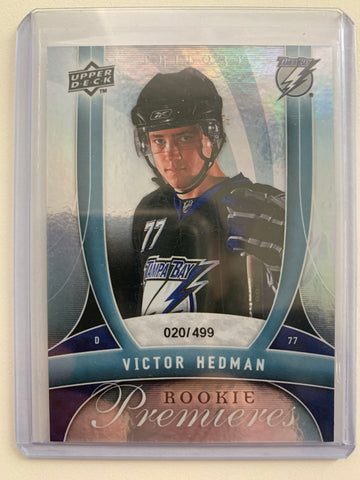 2009-10 UPPER DECK TRILOGY HOCKEY #161 TAMPA BAY LIGHTNING - VICTOR HEDMAN ROOKIE PREMIERES #'D 020/499