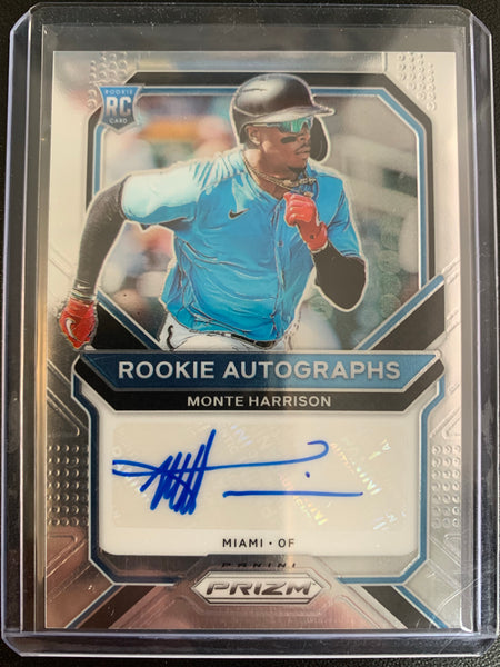 2021 PANINI PRIZM BASEBALL  #RA-MH MIAMI MARLINS - MONTE HARRISON ROOKIE AUTO