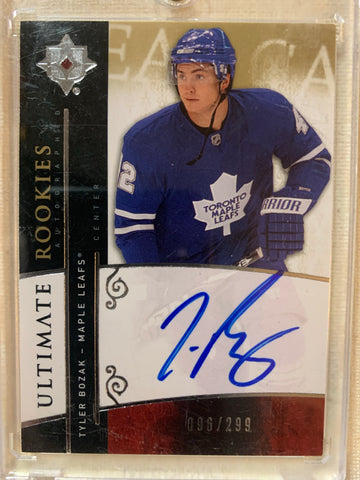 2009-10 ULTIMATE HOCKEY #112 TORONTO MAPLE LEAFS - TYLER BOZAK ULTIMATE ROOKIES AUTOGRAPHED  ROOKIE CARD RAW