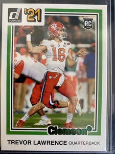 2021 PANINI CHRONICLES DRAFT PICKS FOOTBALL #32 JACKSONVILLE JAGUARS - TREVOR LAWRENCE DONRUSS ROOKIE CARD