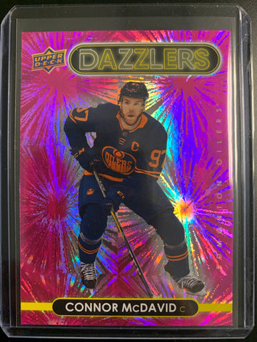 2021-22 UPPER DECK SERIES 1 HOCKEY #DZ-19 EDMONTON OILERS - CONNOR MCDAVID PINK SP DAZZLER INSERT - BRAND NEW!