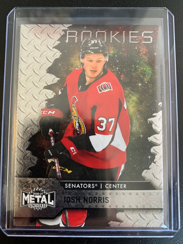 2020-21 UD SKYBOX METAL UNIVERSE HOCKEY #127 OTTAWA SENATORS - JOSH NORRIS BASE ROOKIE CARD