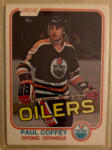 1981-82 O-PEE-CHEE HOCKEY #111 EDMONTON OILERS - PAUL COFFEY ROOKIE CARD RAW