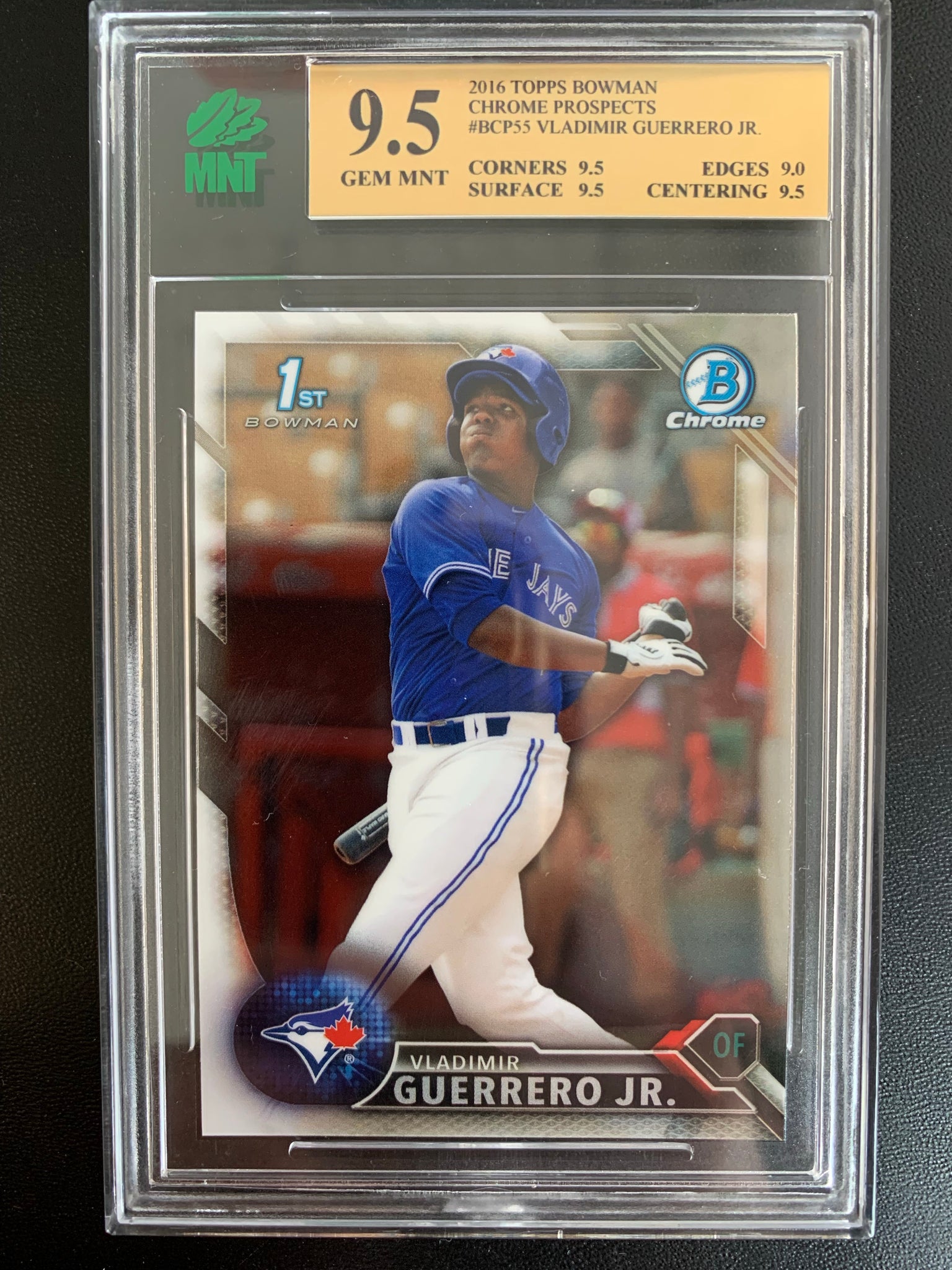 2016 BOWMAN CHROME BASEBALL #BCP55 TORONTO BLUE JAYS - VLADIMIR GUERRERO BOWMAN CHROME 1ST ROOKIE CARD GRADED MNT 9.5 GEM MNT