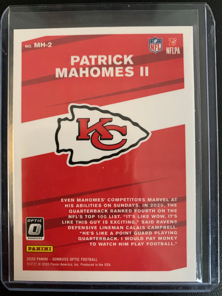 2020 PANINI DONRUSS OPTIC FOOTBALL #MH-2 KANSAS CITY CHIEFS - PATRICK MAHOMES 'MY HOUSE" INSERT CARD