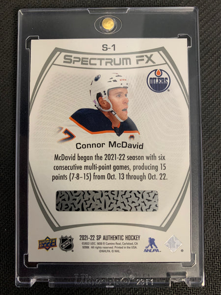 2021-22 UD SP AUTHENTIC HOCKEY #S-1 EDMONTON OILERS - CONNOR MCDAVID SPECTRUM FX BOUNTY CARD (UNSCRATCHED)